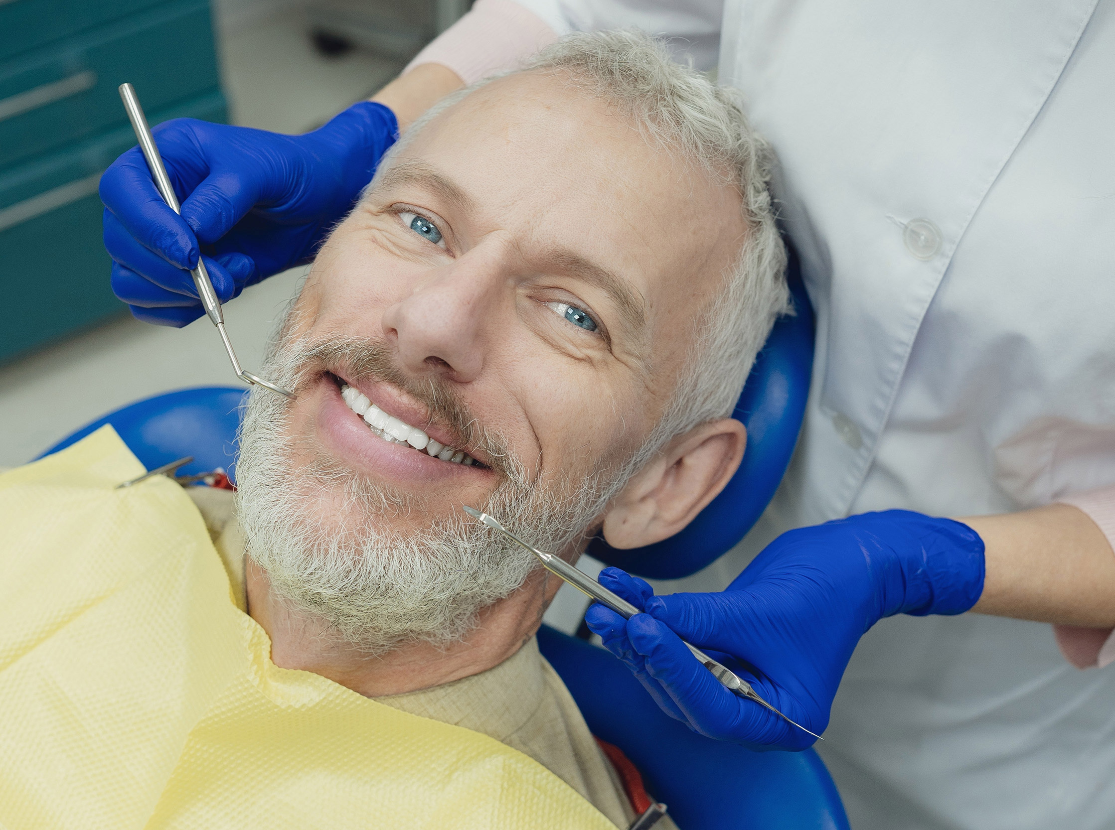 A patient and dentist mid-treatment